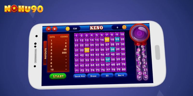 Cược keno trên điện thoại cùng Nohu